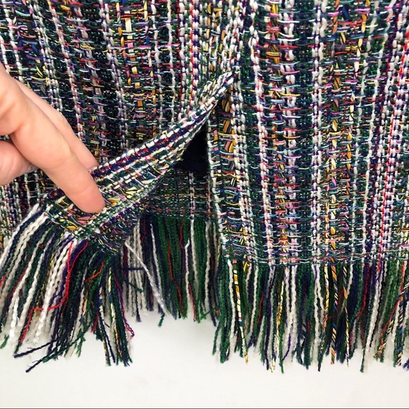 Anthro Maeve Multicolor Fringed Tweed Pencil Skirt - Picture 10 of 13